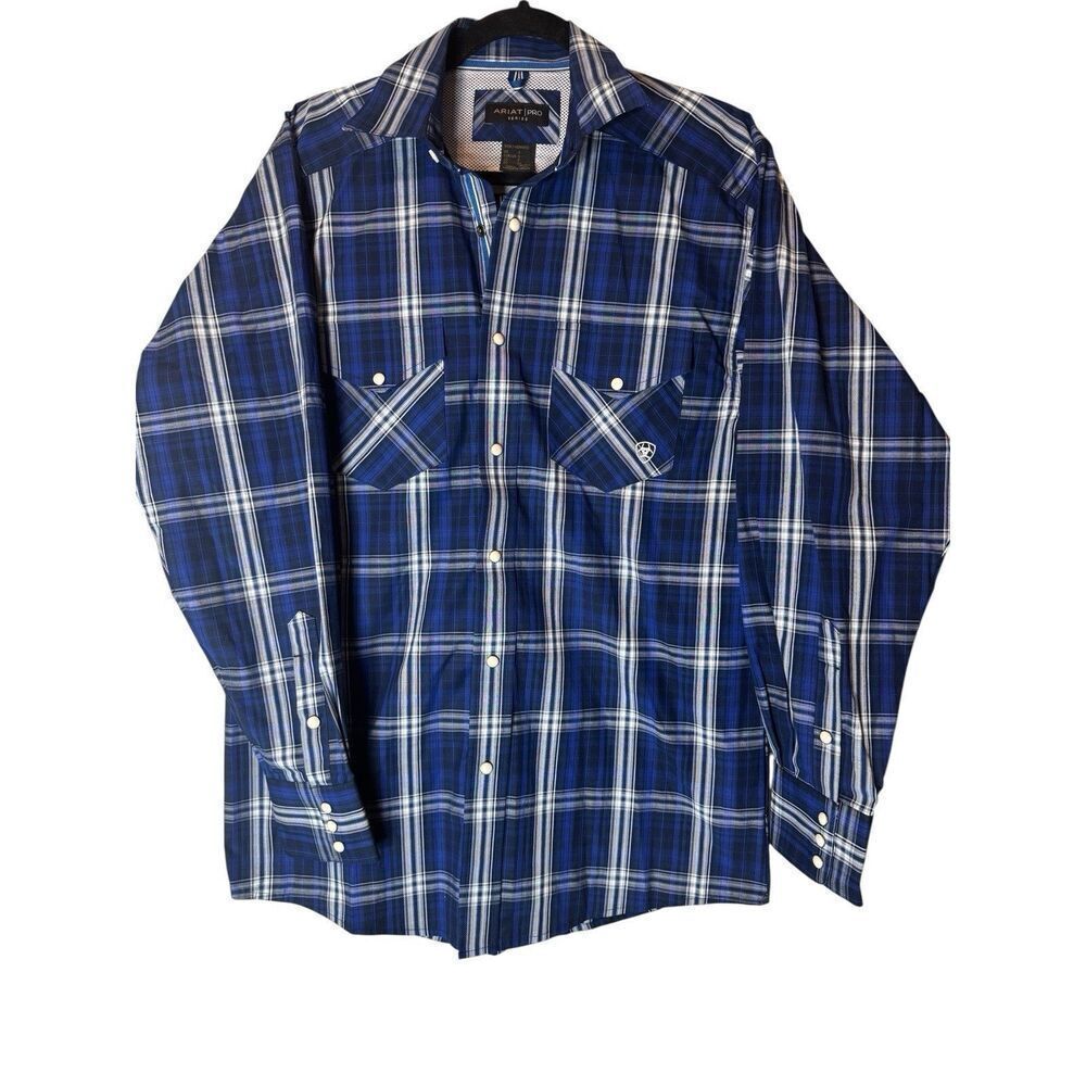 Ariat Holcombe Retro Fit Long Sleeve Button Up Shirt Men's S Pearl Snap Plaid